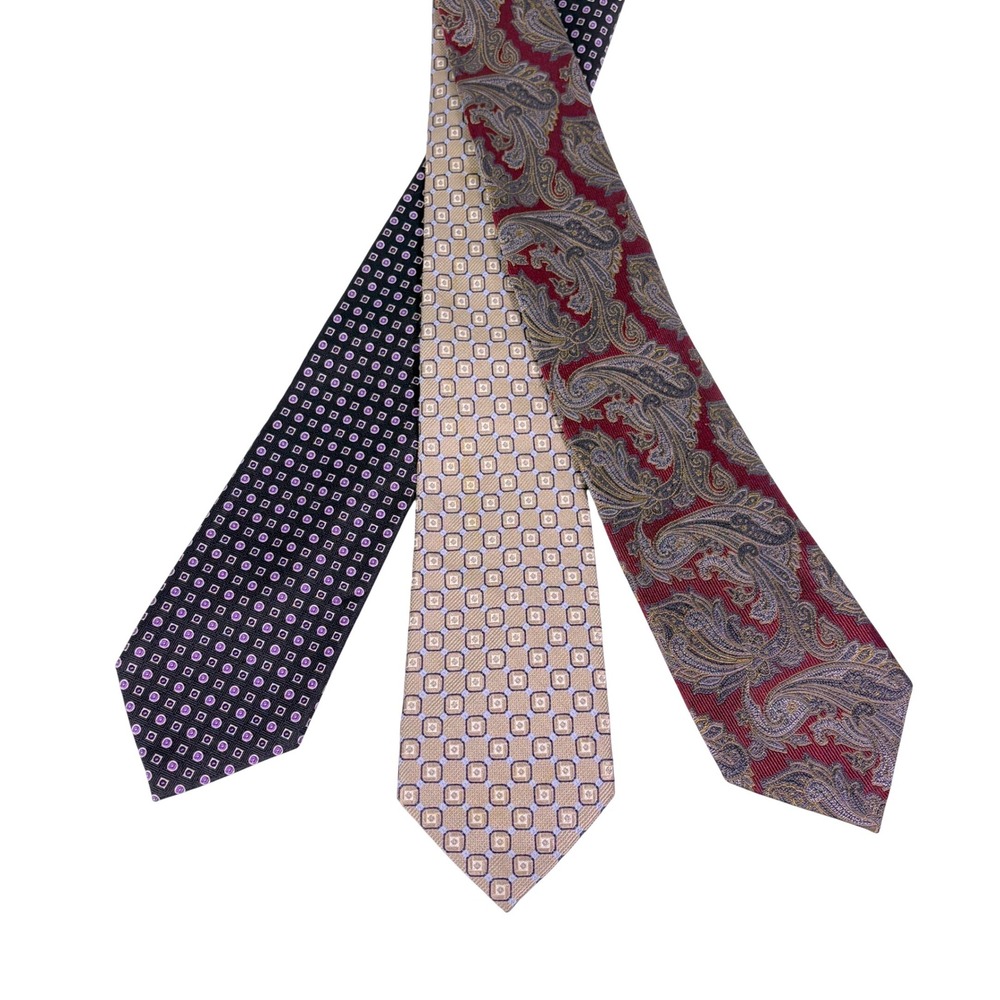 Jos. A. Bank Executive Collection Silk Necktie Bundle Paisley Geometric